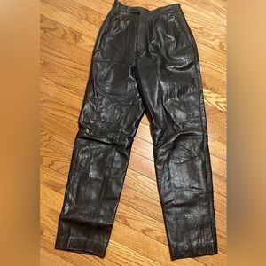VINTAGE Leather Pants Size 24”